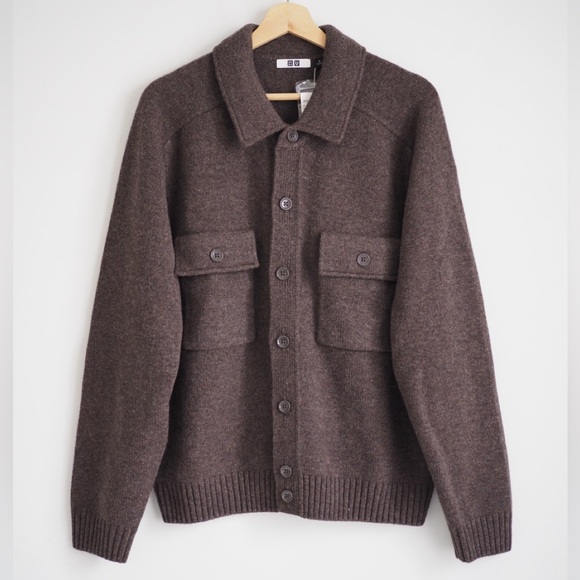 Lemaire knitted 100% lambswool Uniqlo button closure jacket - Picture 1 of 8